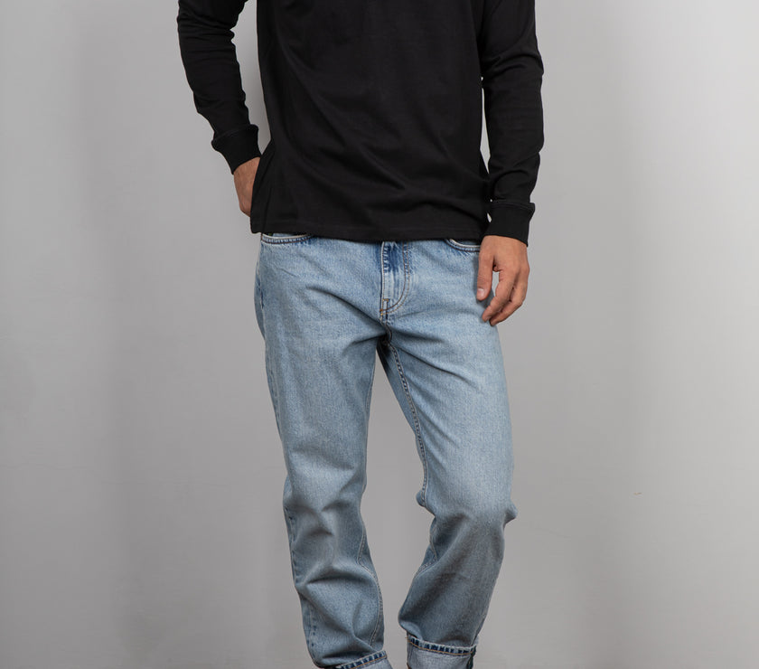 T-shirt serafino manica lunga LANDEK - NERO MSL02