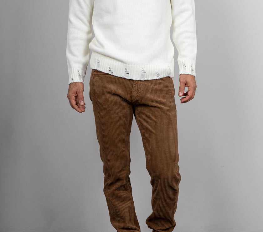 Pantalone in velluto PONT - RV5CAR YELLOWSTONE CARAMELLO