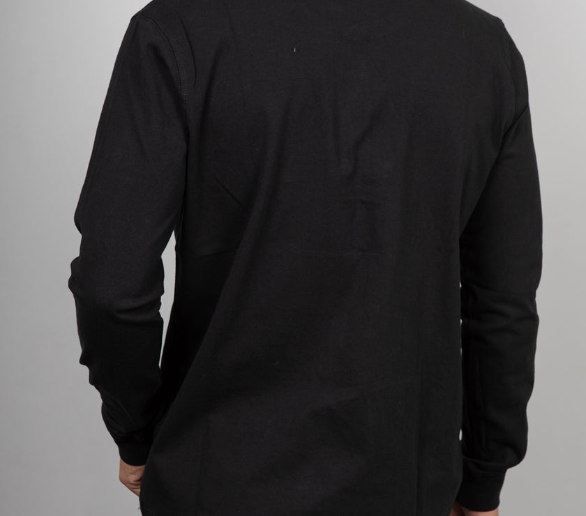 T-shirt serafino manica lunga LANDEK - NERO MSL02
