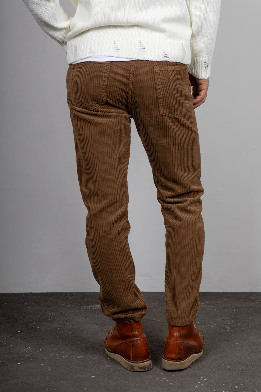 Pantalone in velluto PONT - RV5CAR YELLOWSTONE CARAMELLO