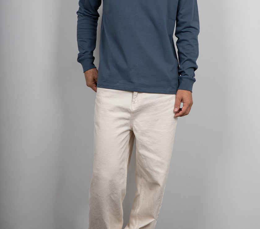 T-shirt serafino manica lunga LANDEK - DENIM MSL02