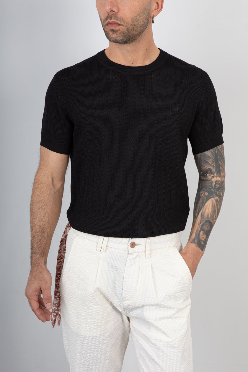 T-shirt traforata GIANNI LUPO - GL35338 NERO