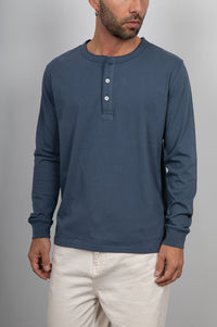 T-shirt serafino manica lunga LANDEK - DENIM MSL02