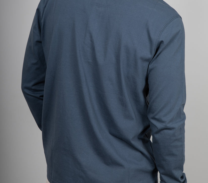 T-shirt serafino manica lunga LANDEK - DENIM MSL02