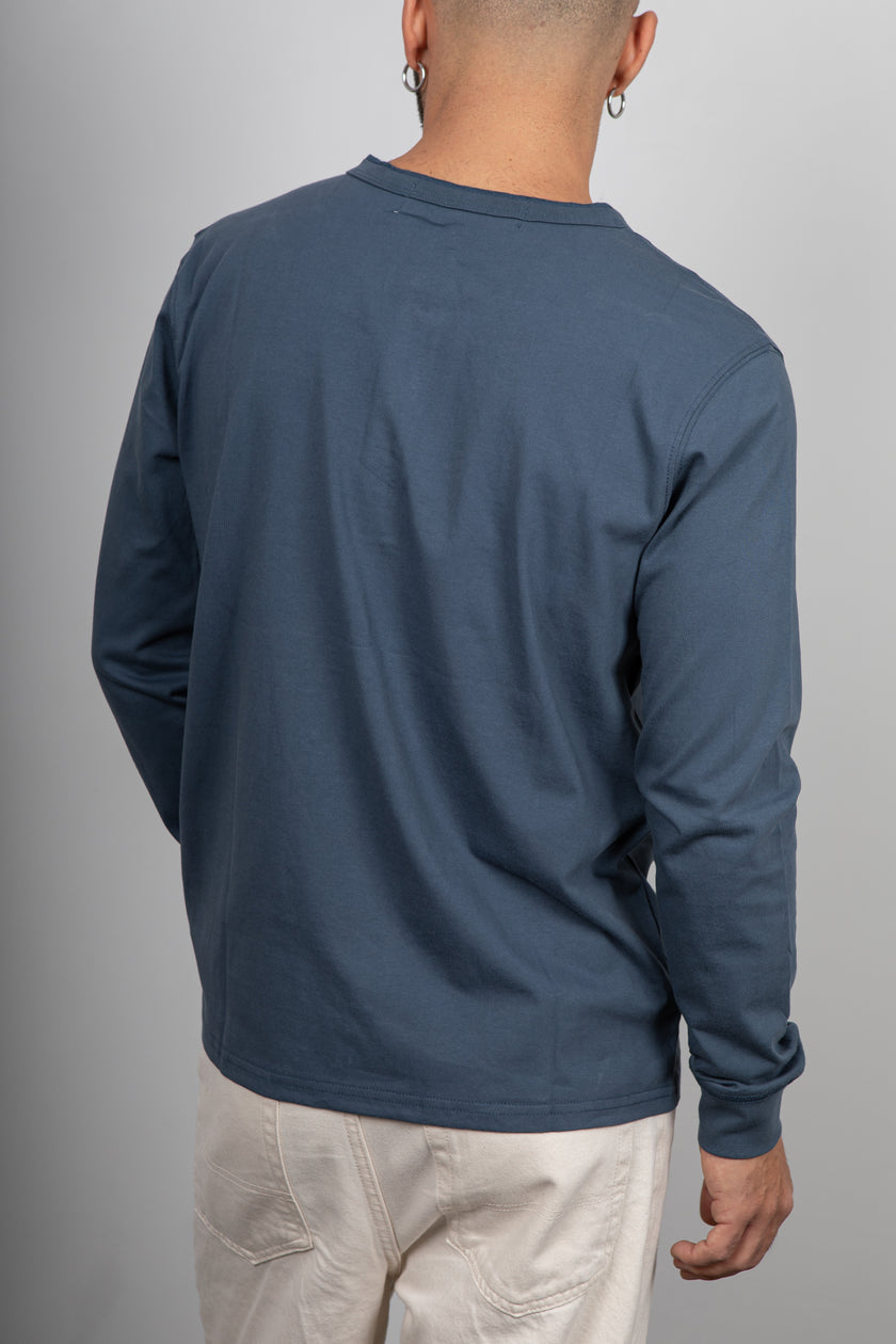 T-shirt serafino manica lunga LANDEK - DENIM MSL02