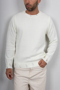 Maglione con smagliature LANDEK - PANNA 2055