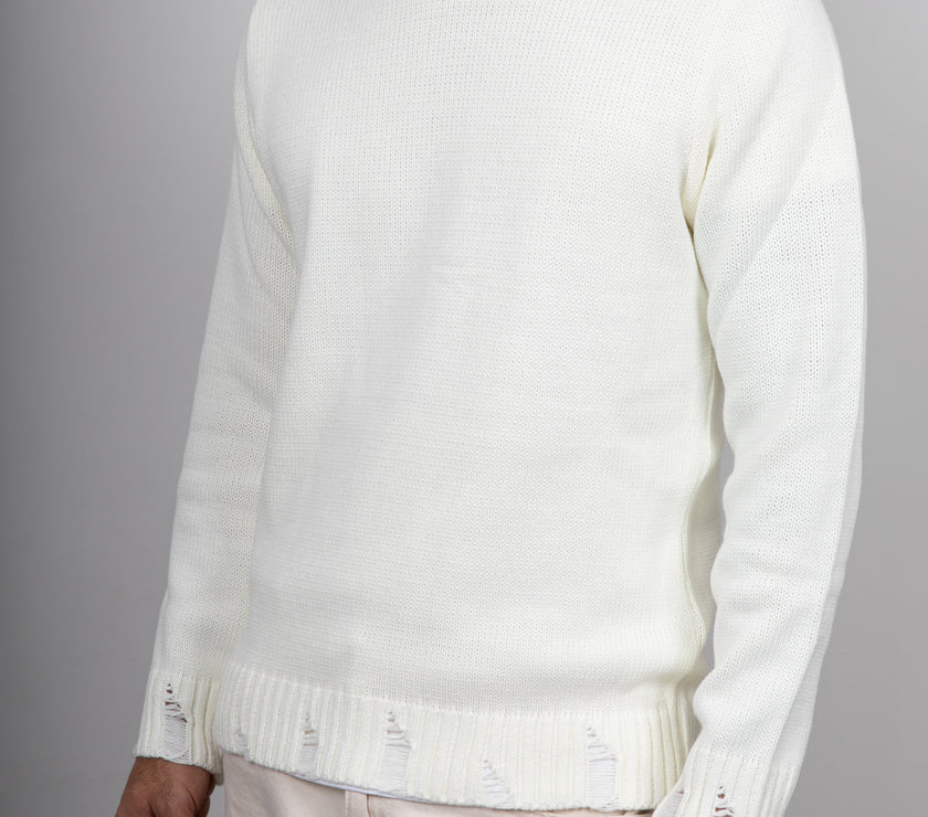 Maglione con smagliature LANDEK - PANNA 2055