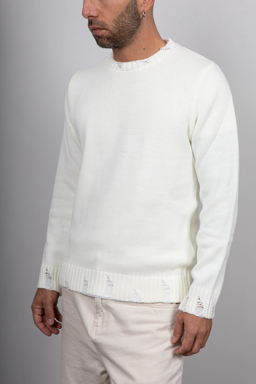 Maglione con smagliature LANDEK - PANNA 2055