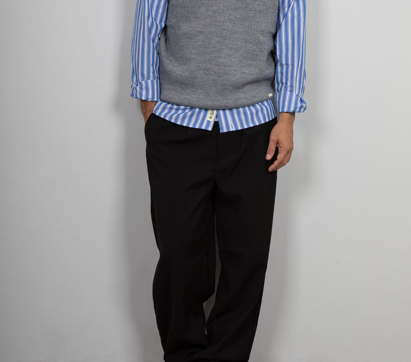 Smanicato in maglia GIANNI LUPO - GRIGIO GL35261