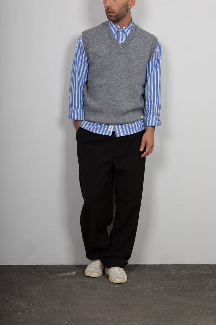 Smanicato in maglia GIANNI LUPO - GRIGIO GL35261