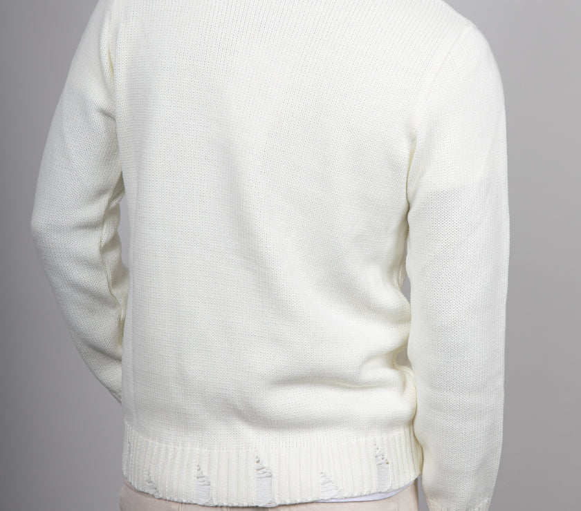 Maglione con smagliature LANDEK - PANNA 2055