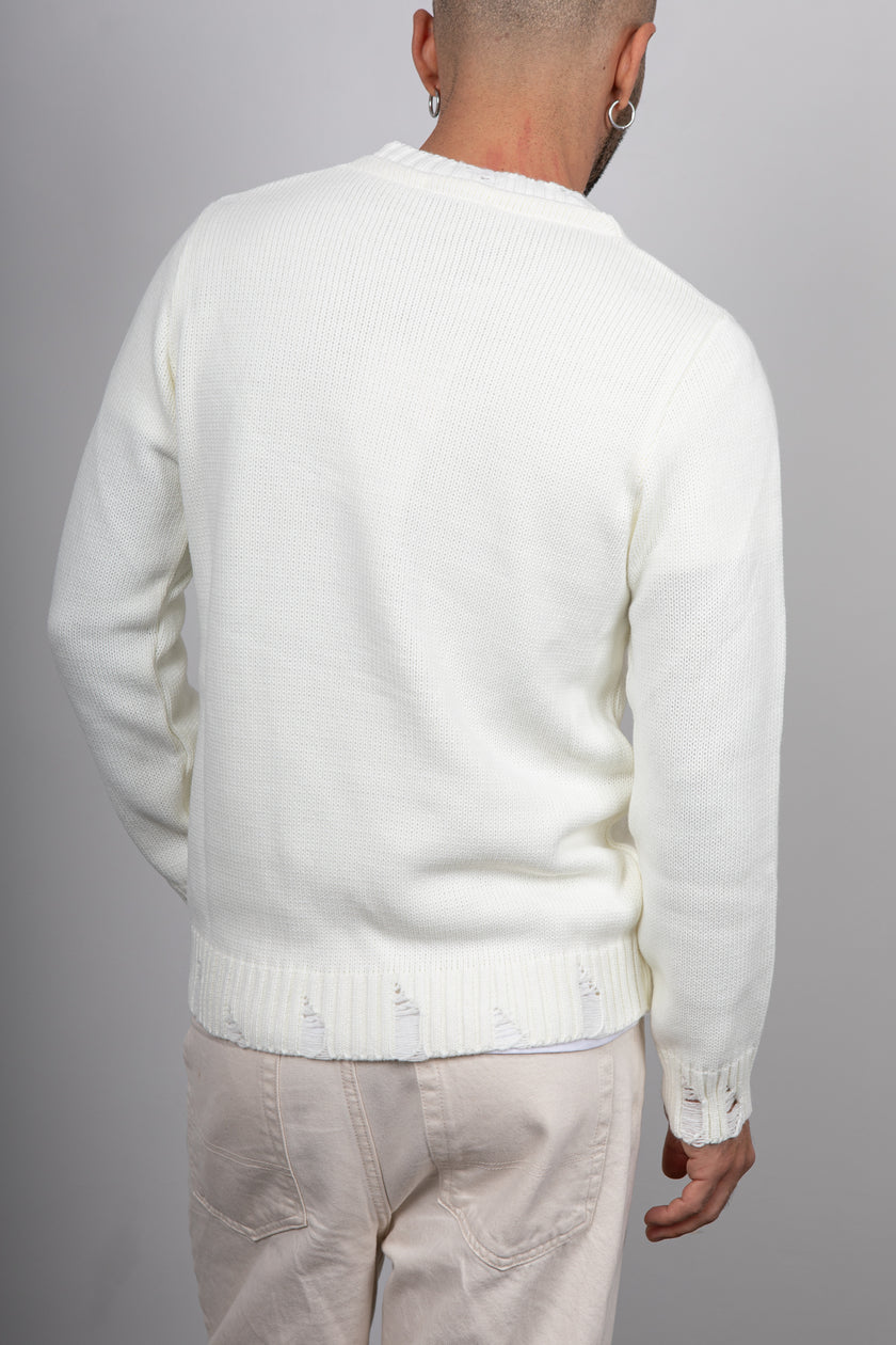 Maglione con smagliature LANDEK - PANNA 2055