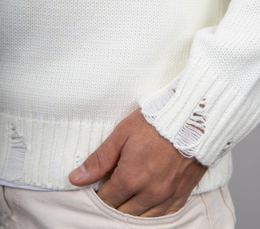 Maglione con smagliature LANDEK - PANNA 2055
