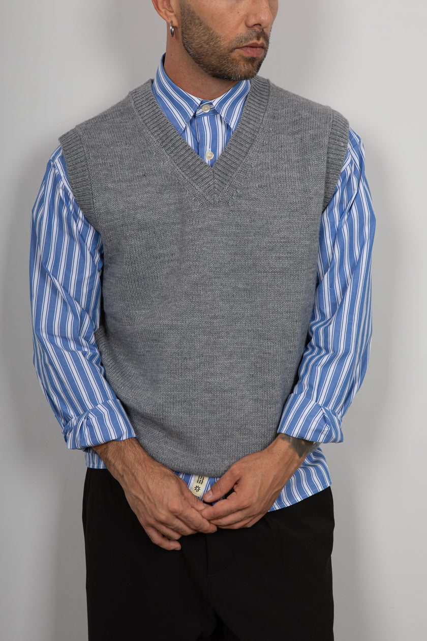 Smanicato in maglia GIANNI LUPO - GRIGIO GL35261