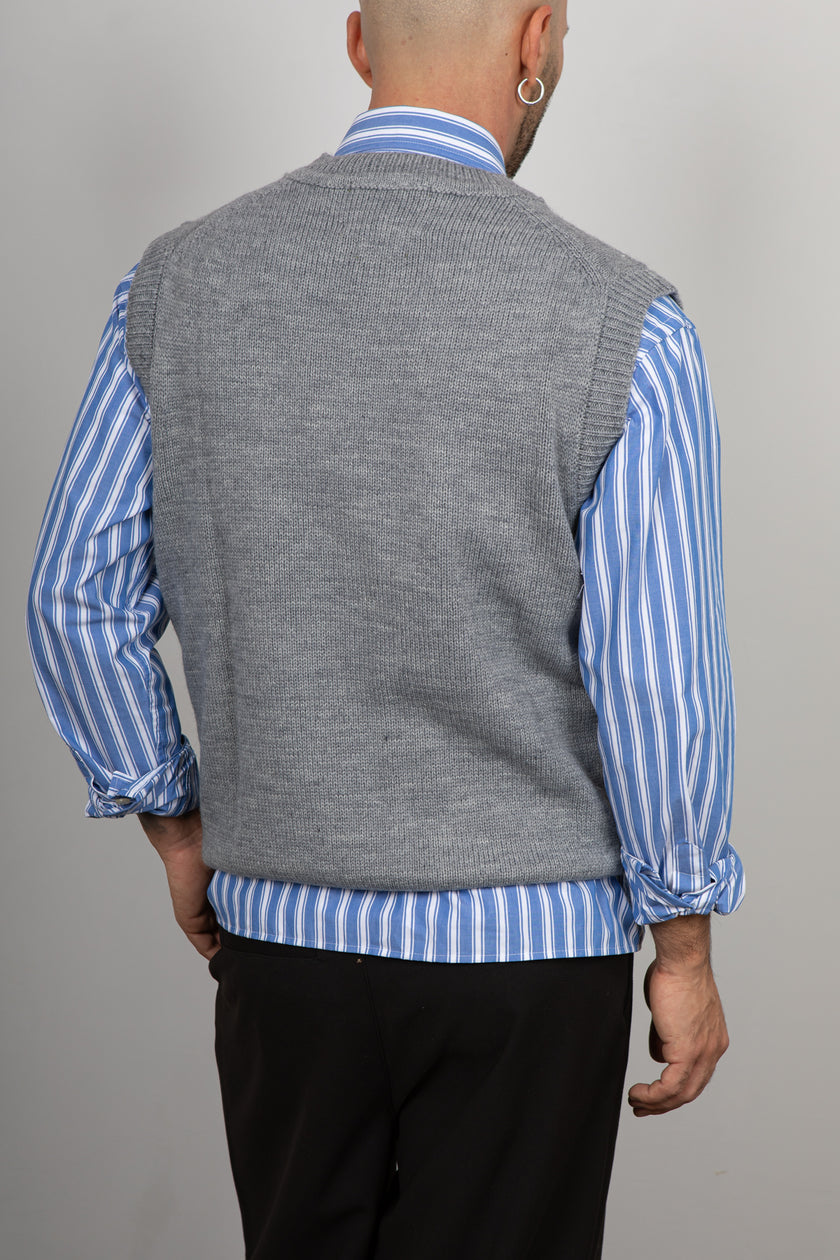 Smanicato in maglia GIANNI LUPO - GRIGIO GL35261