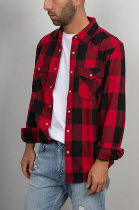 Camicia a quadri LANDEK - ROSSO LPC0205