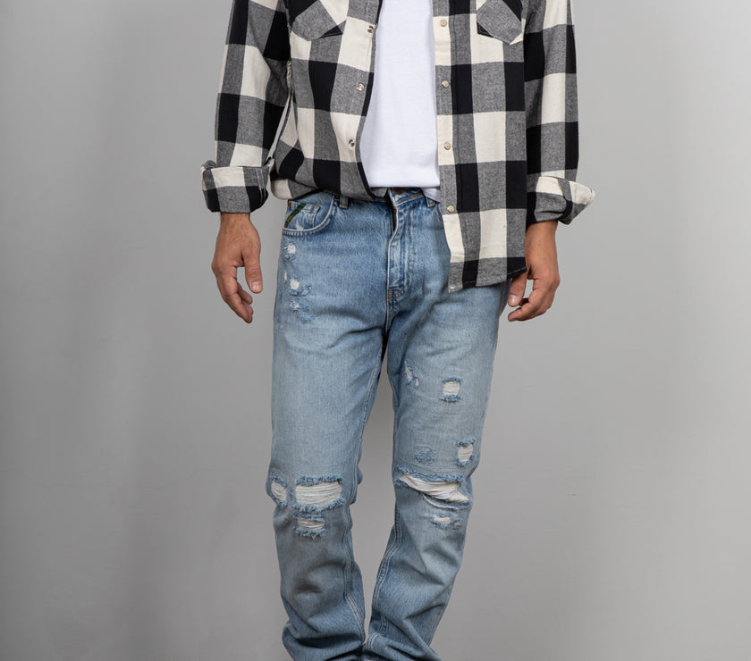 Camicia a quadri LANDEK - NERO LPC0205