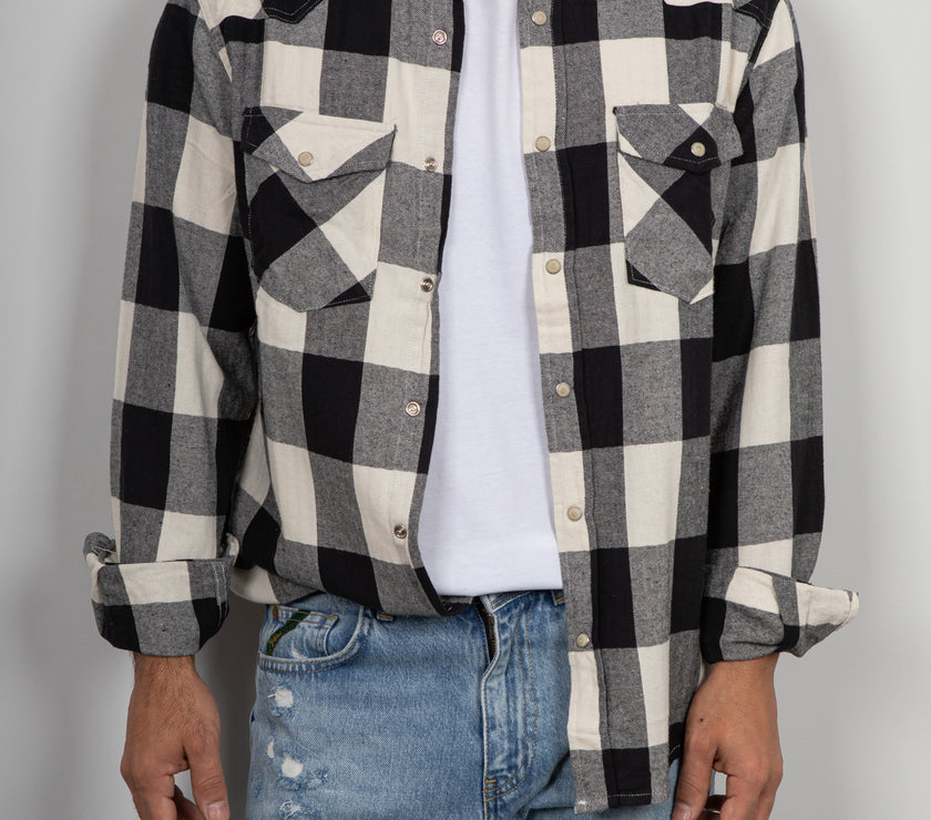 Camicia a quadri LANDEK - NERO LPC0205