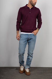 Polo manica lunga viscosa LANDEK - BORDEAUX L-358