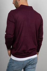 Polo manica lunga viscosa LANDEK - BORDEAUX L-358