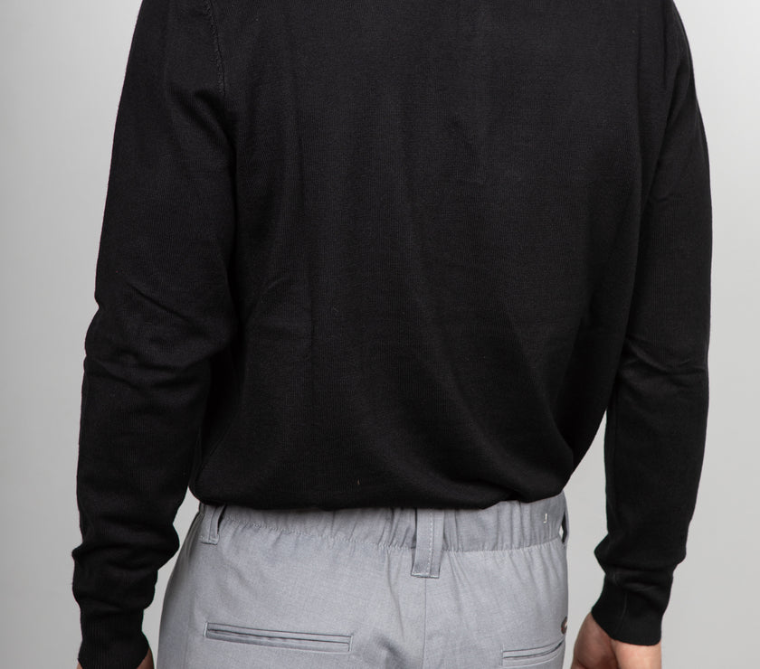 Polo manica lunga viscosa LANDEK - NERO L-358