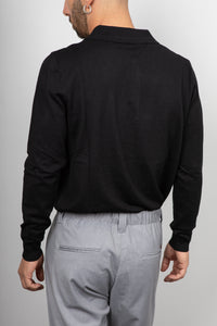 Polo manica lunga viscosa LANDEK - NERO L-358