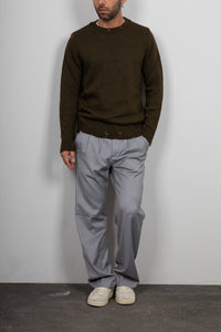 Maglione con smagliature LANDEK - VERDE MILITARE 2055