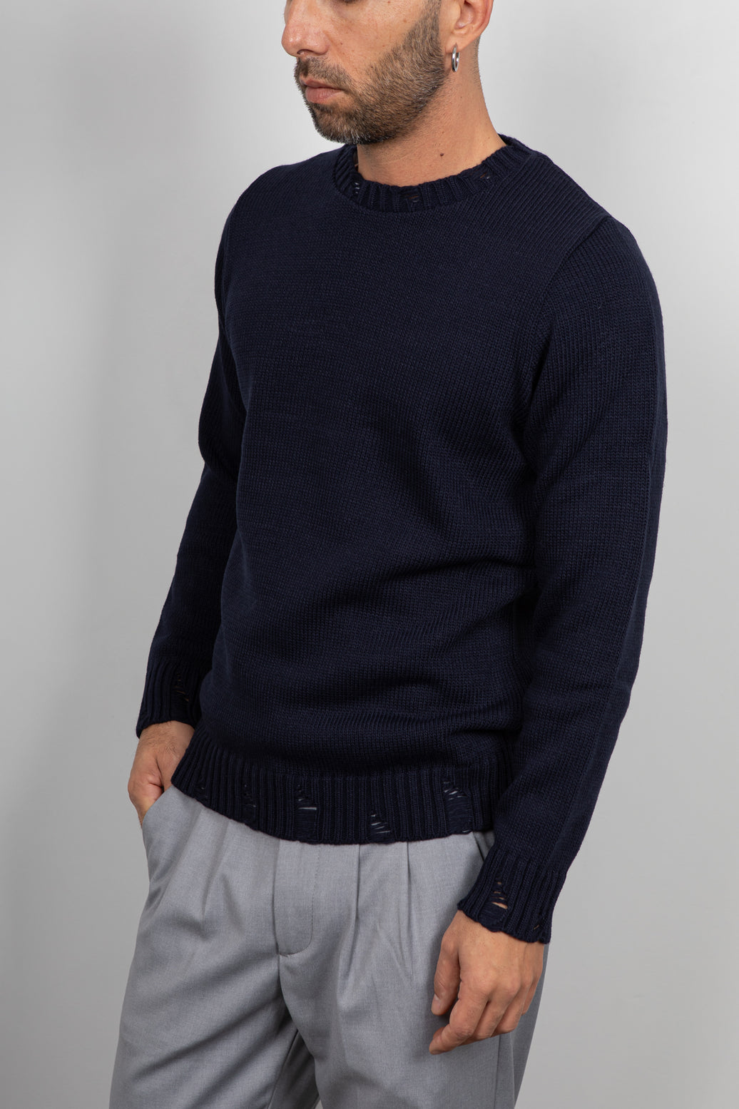 Maglione con smagliature LANDEK - BLU 2055