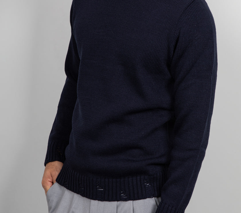 Maglione con smagliature LANDEK - BLU 2055