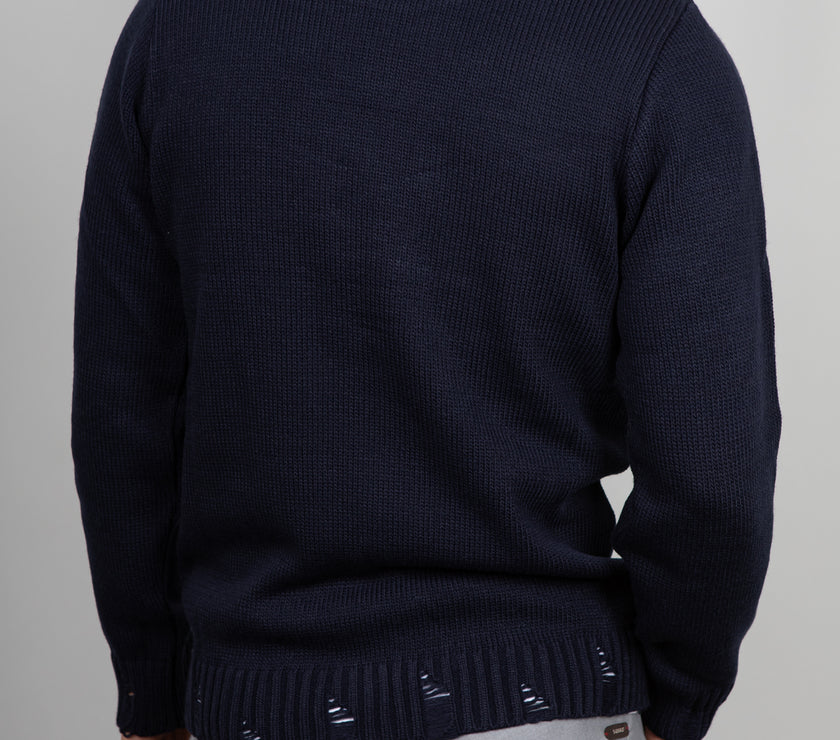 Maglione con smagliature LANDEK - BLU 2055