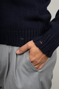 Maglione con smagliature LANDEK - BLU 2055