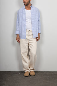 Camicia button-down a righe LANDEK - AZZURRO NH5593