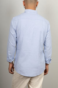 Camicia button-down a righe LANDEK - AZZURRO NH5593