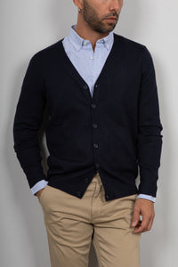 Cardigan in viscosa LANDEK - NAVY LPL211