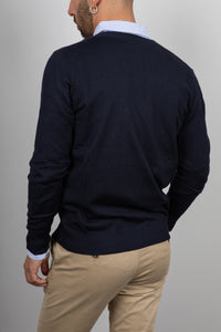 Cardigan in viscosa LANDEK - NAVY LPL211