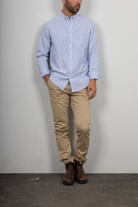 Camicia button-down a righe LANDEK - AZZURRO NH5593