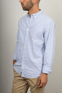 Camicia button-down a righe LANDEK - AZZURRO NH5593