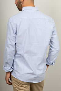 Camicia button-down a righe LANDEK - AZZURRO NH5593