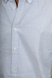 Camicia button-down a righe LANDEK - AZZURRO NH5593