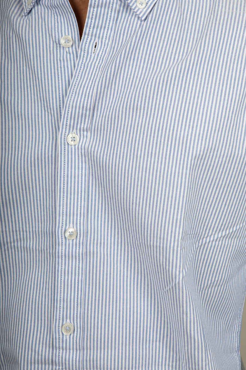 Camicia button-down a righe LANDEK - AZZURRO NH5593