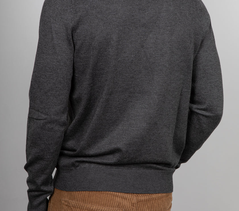 Maglione viscosa scollo a V LANDEK - GRIGIO L-357