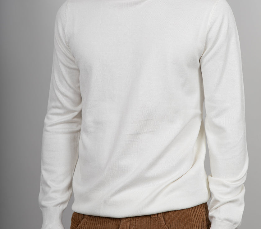 Maglione collo alto in viscosa LANDEK - PANNA L-208