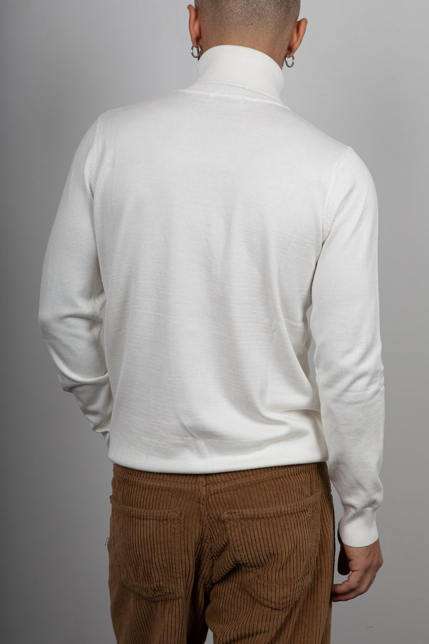 Maglione collo alto in viscosa LANDEK - PANNA L-208