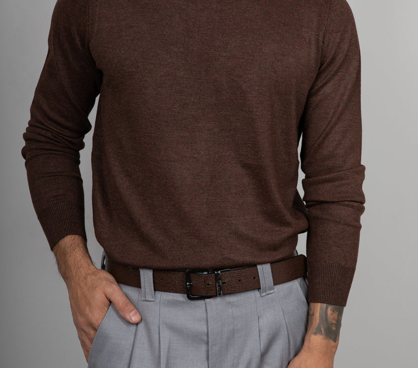 Maglione girocollo in viscosa LANDEK - CAFFE L-207