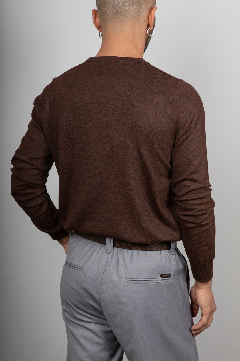Maglione girocollo in viscosa LANDEK - CAFFE L-207