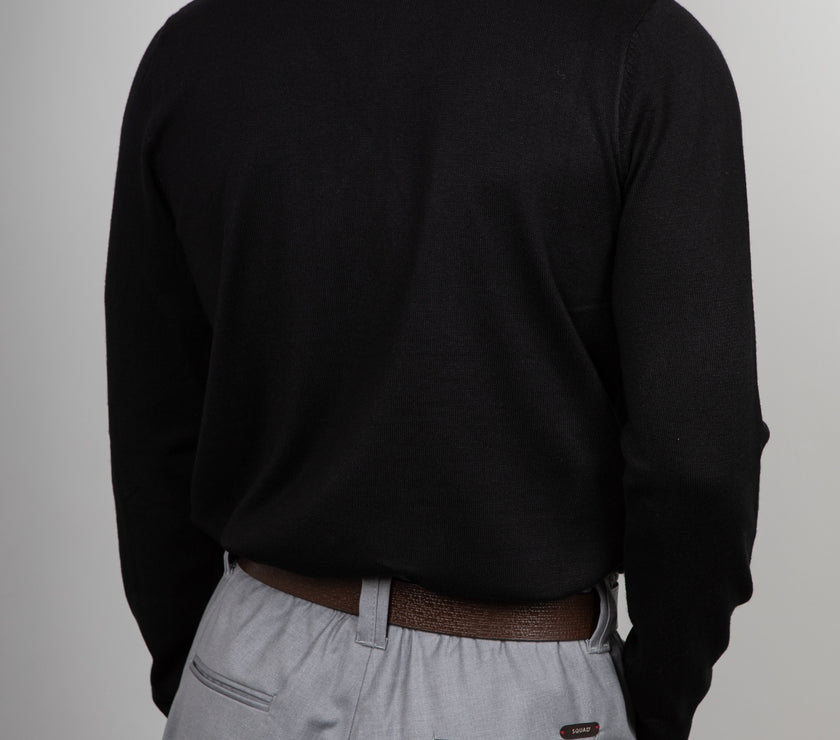 Maglione collo alto in viscosa LANDEK - NERO L-208
