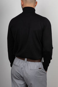 Maglione collo alto in viscosa LANDEK - NERO L-208