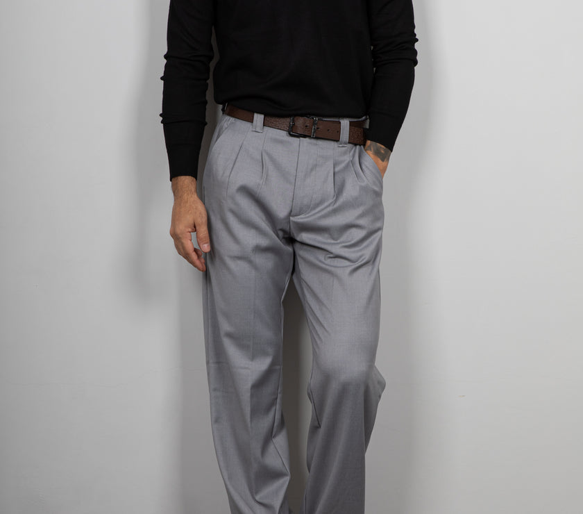 Maglione girocollo in viscosa LANDEK - NERO L-207