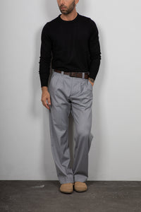 Maglione girocollo in viscosa LANDEK - NERO L-207