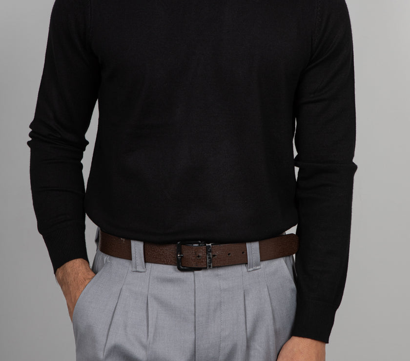 Maglione girocollo in viscosa LANDEK - NERO L-207